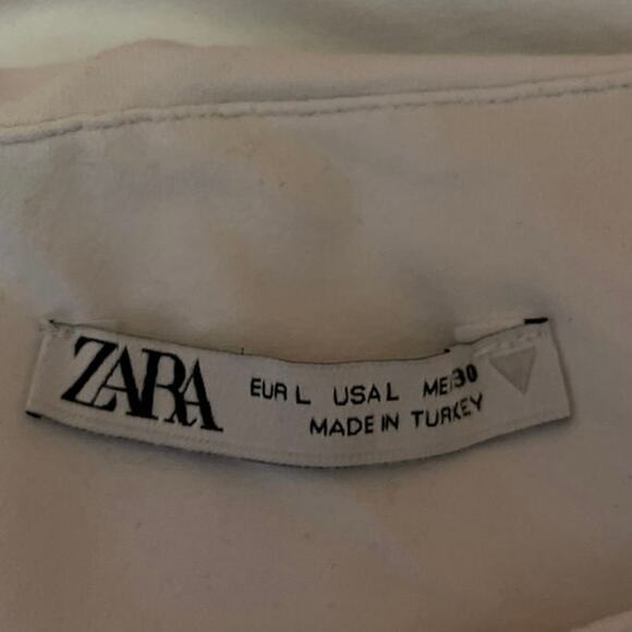 Zara Women's White Sleeveless High Neck Cami Camisole Bodysuit Tank Top Size L - Picture 3 of 4